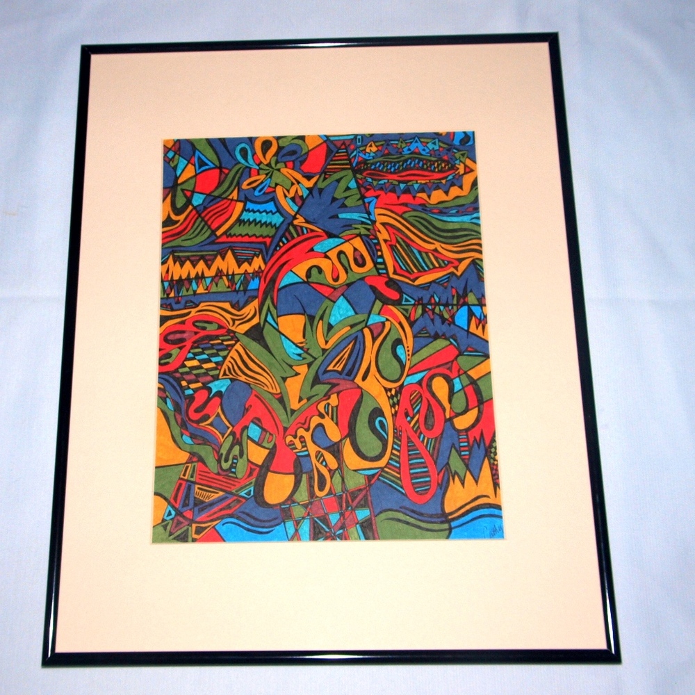 Original Artwork The Jester by Cathy Framed